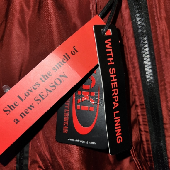 Yoki Sport Sherpa Lined Coat Size Large Maroon - Picture 7 of 9